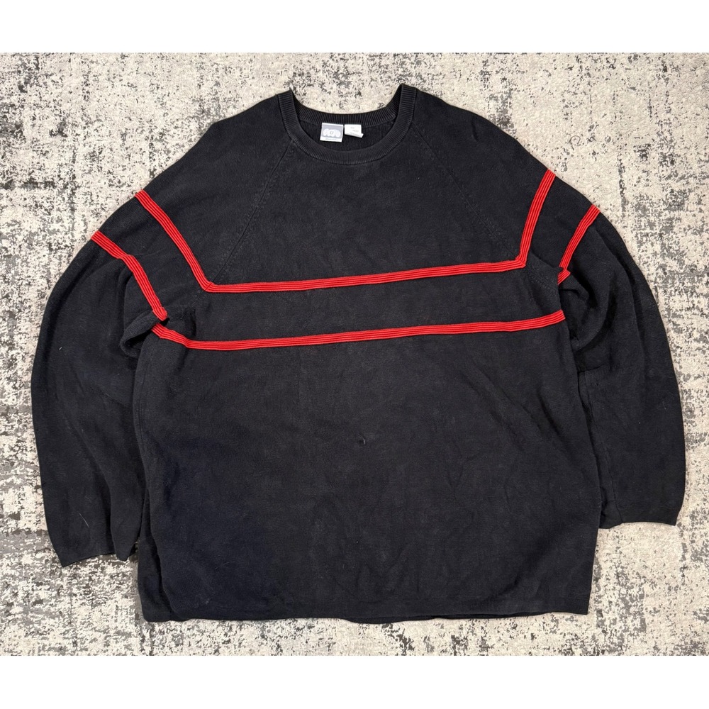 Utility Mens XXL Black Red Stripe Cotton Sweater Made Australia‎